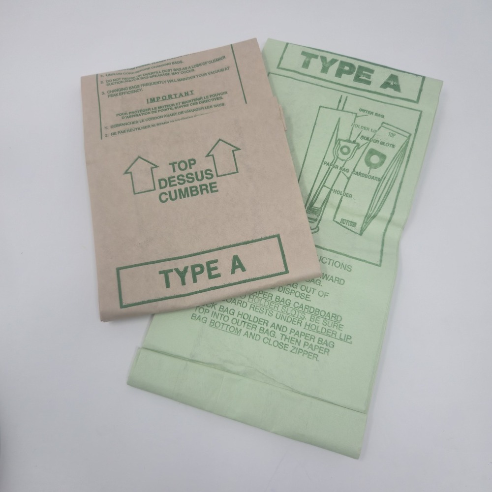Vintage Type A Vacuum Bags NOS Brown Paper Green Print Fits Hoover